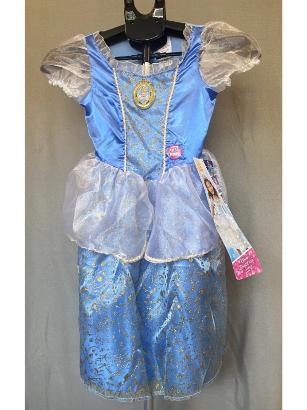 Disney Princess Cinderella musical Dress Costume, Blue size 4-6 New with tags.
